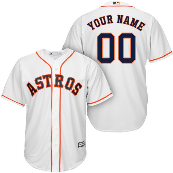 Men Houston Astros Majestic White Cool Base Custom MLB Jersey